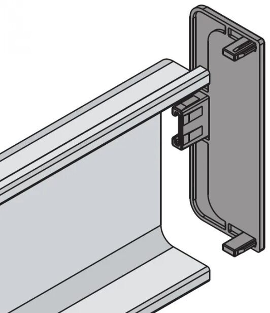 ABB Крышка кабельных вводов KB49 цвет RAL 9016 ширина 4 с торцевыми заглушками и крепёжными кронштей в Москве