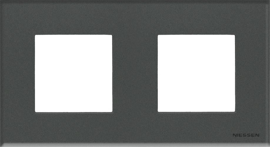 Рамка на 2 поста ABB Zenit, немецкий стандарт (графит) 2CLA227190N1001 + 2CLA227190N1001 + 2CLA227200N3801