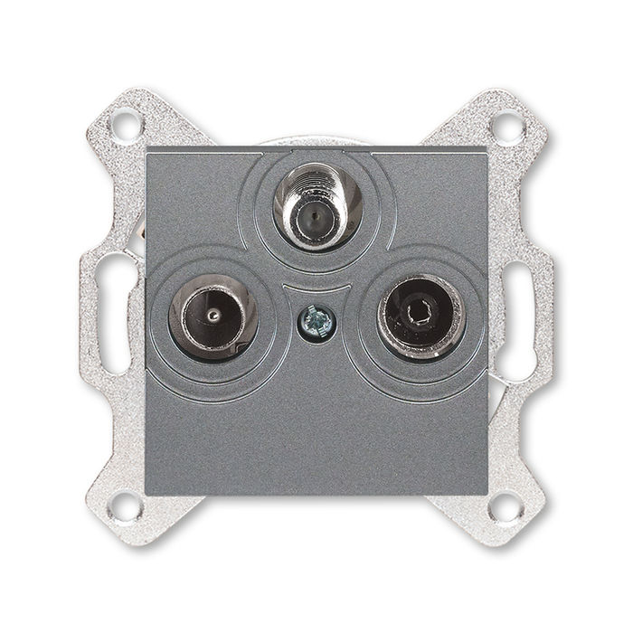 Розетка TV-R-SAT единственная ABB Levit, сталь 2CHH083303A6069