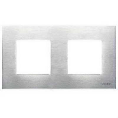 Рамка на 2 поста ABB Zenit, немецкий стандарт (стальной) 2CLA227190N1001 + 2CLA227190N1001 + 2CLA227200N4001