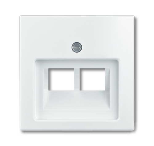 Розетка компьютерная двойная RJ-45 5 кат., ABB Basic 55, альпийский белый 2CKA001753A0095 + 2CKA000230A0412