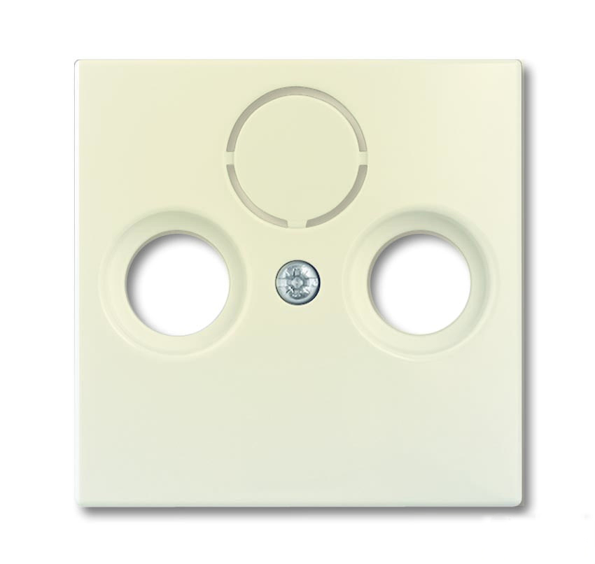 Розетка TV-FM-спутник проходная Jung с лицевой панелью Basic 55, слоновая кость 2CKA001724A4284 + S4110