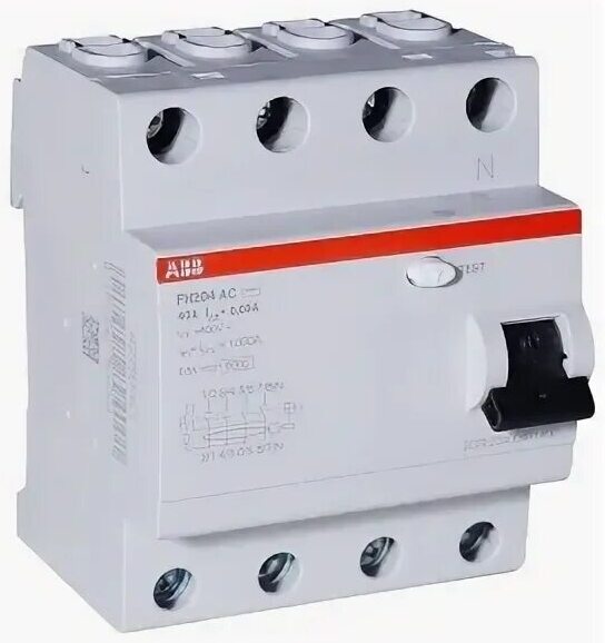 ABB F204 AC-25/0,3 УЗО 4-х полюсное 25А 300мА 10kA тип АС 230/400В 2CSF204001R3250 50а 100ма в Москве