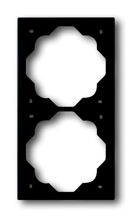 Abb BJE Рамка 2-постовая, серия impuls, цвет чёрный бархат в Москве