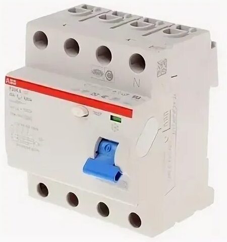 ABB F204 AC-25/0,1 УЗО 4x полюсное 25А 100мА тип АС 10кА 230/400В 2CSF204001R2250 в Москве