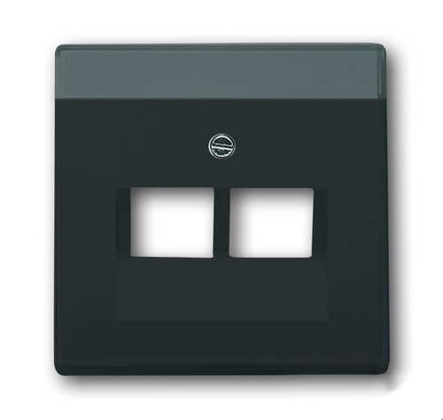 Розетка компьютерная двойная RJ-45 кат. 5 (антрацит) 2CKA001710A3615 + 2CKA000230A0470