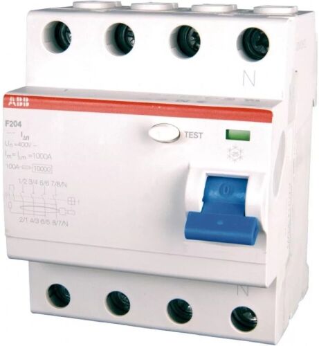 ABB F204 A S-63/0,1 УЗО селективное 4-x полюсное 63А 100мА 10кА тип А 2CSF204201R2630 трехфазные 100mA в Москве