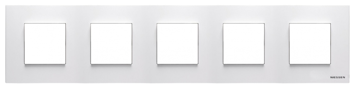 Рамка на 5 постов ABB Zenit, немецкий стандарт (белый) 2CLA227190N1001 + 2CLA227190N1001 + 2CLA227190N1001 + 2CLA227190N1001 + 2CLA227190N1001 + 2CLA227500N1101