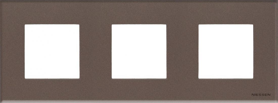 Рамка на 3 поста ABB Zenit, немецкий стандарт (кофейное стекло) 2CLA227190N1001 + 2CLA227190N1001 + 2CLA227190N1001 + 2CLA227300N3701