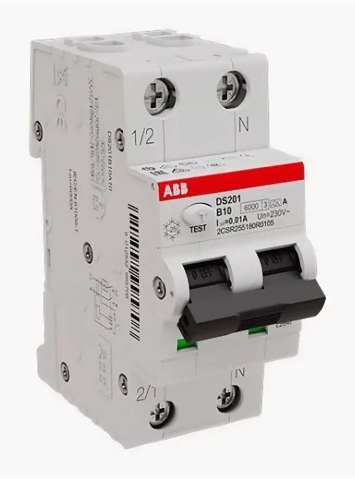 ABB DSH201R C16 AC30 Диффер. автомат 2-х полюсный 16А 30мА тип AC 4,5kA-230В 2CSR245072R1164 3 S203 2CDS253001R0164 в Москве