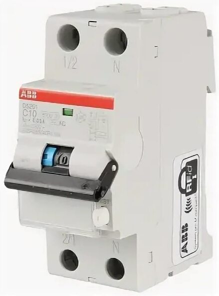 ABB DS201 C20AC30 Диффер. автомат 2-х полюсный 20А 30 mA тип AC 6кА-230В 2CSR255080R1204 дифференциальный f202 в Москве