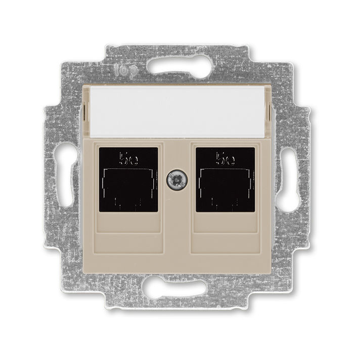 Розетка компьютерная двойная ABB Levit RJ45 6 кат, кофе макиато 2CHH296118A6018