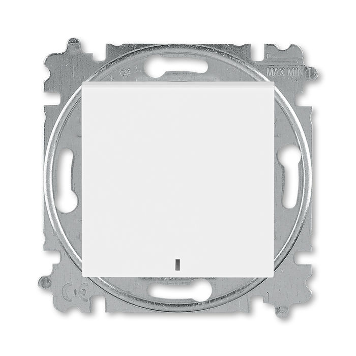 Переключатель одноклавишный с подсветкой ABB Levit (с 2-х мест) 10А, белый-ледяной 2CHH590646A6001