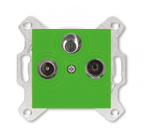 ABB Levit 2CHH083503A6067 Розетка телевизионная оконечная (Radio+TV, под рамку, с/у, зеленый/дымчатый черный) в Москве