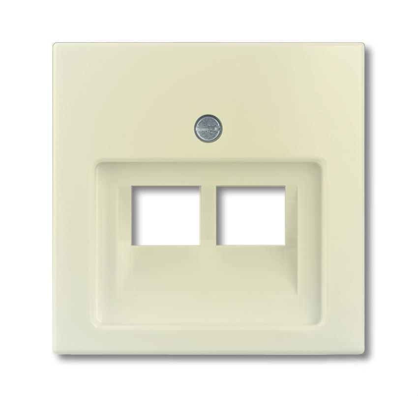Розетка телефонная двойная RJ-11/12, ABB Basic 55, слоновая кость 2CKA001753A0097 + 2CKA000230A0243
