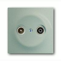 Розетка TV FM оконечная, ABB Impuls шампань металлик 2CKA001753A5440 + 2CKA000230A0380