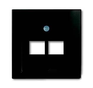 Розетка компьютерная двойная RJ-45 6 кат. (механизм JUNG), ABB Basic 55, шато-черный UAE8-8UPOK6 + 2CKA001753A0206