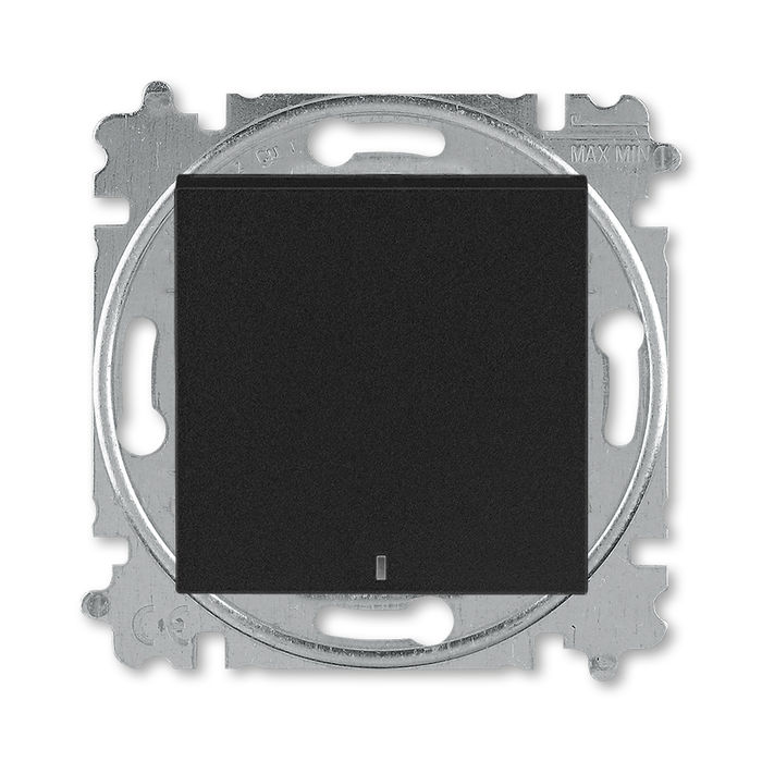 Переключатель одноклавишный с подсветкой ABB Levit (с 2-х мест) 10А, антрацит-дымчатый чёрный 2CHH590646A6063