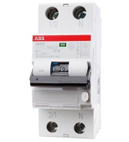 ABB DS201 B25A30 Диффер. автомат 2х полюсный 25А 30 mA ,тип А,хар.B,6кА 2CSR255140R1255 в Москве