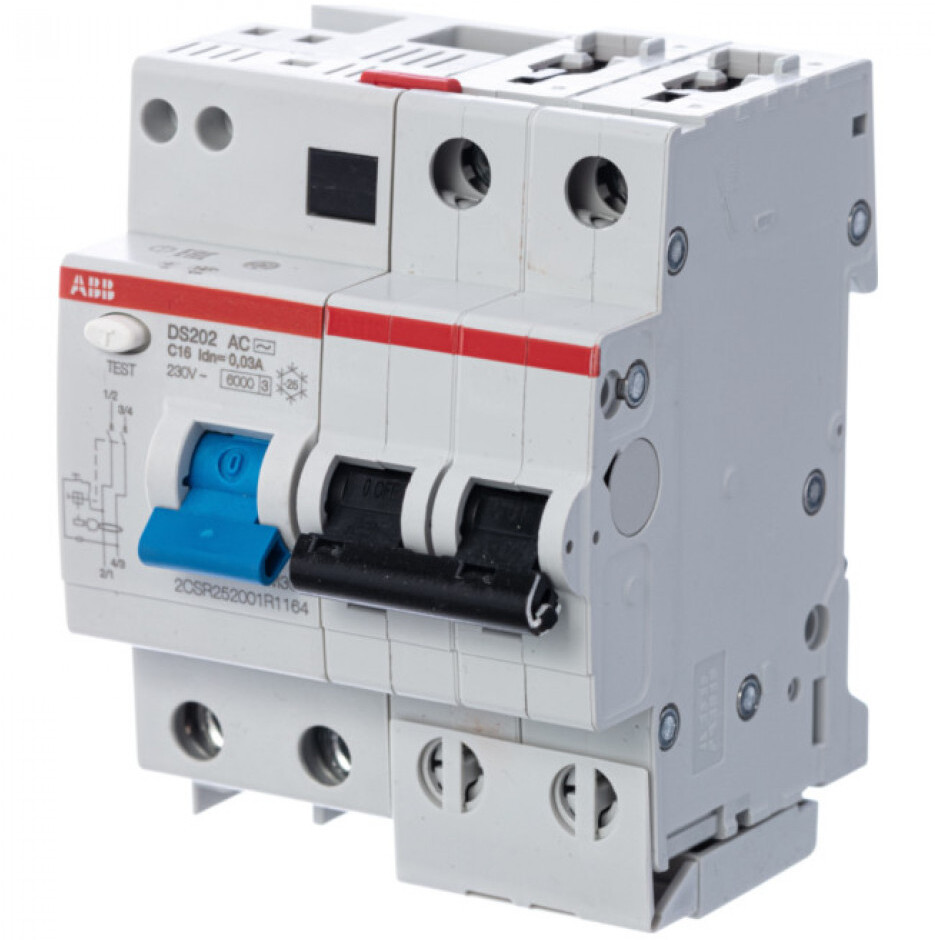 DS202 AC-C16/0.03 Дифференциальный автоматический выключатель 2P 16А 30мА тип , ABB 2CSR252001R1164 в Москве