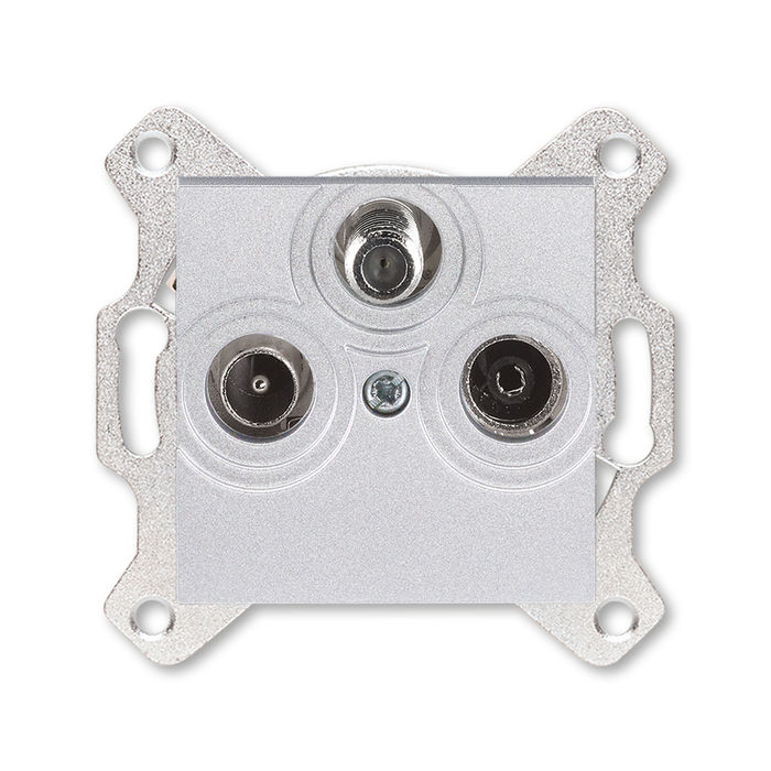 Розетка TV-R-SAT единственная ABB Levit, серебро 2CHH083303A6070