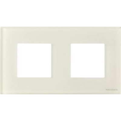 Рамка на 2 поста ABB Zenit, немецкий стандарт (белое стекло) 2CLA227190N1001 + 2CLA227190N1001 + 2CLA227200N3001