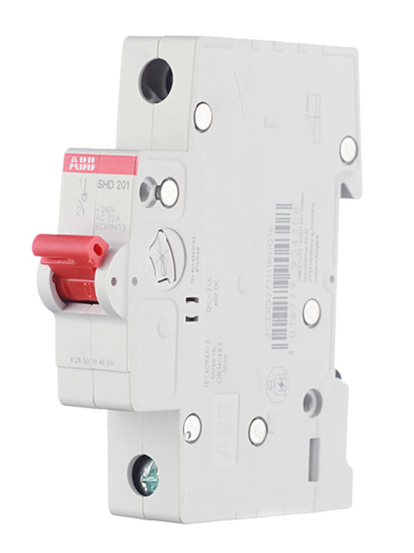 ABB SHD201 Рубильник 1P 32A рычаг красный