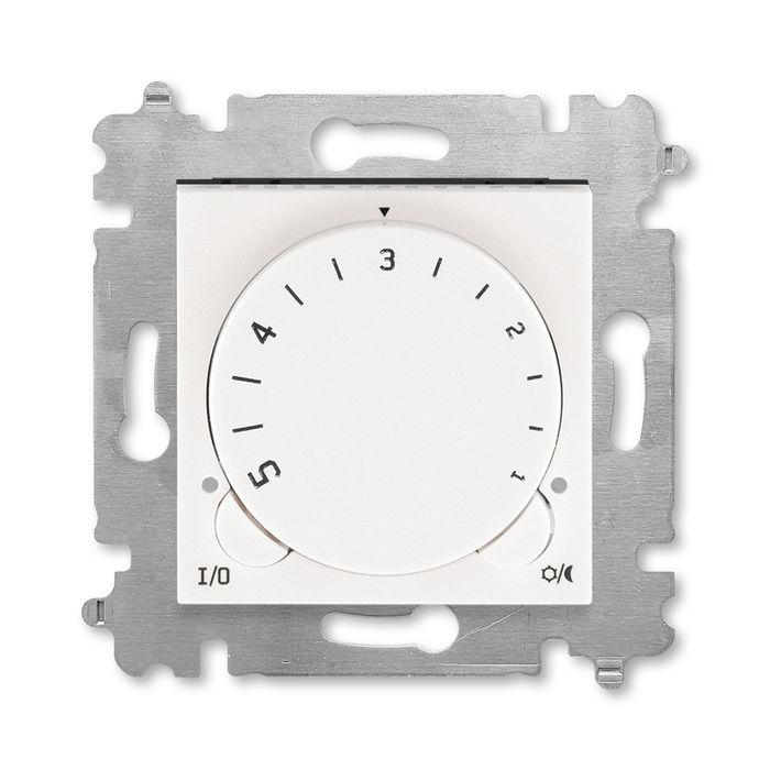 Терморегулятор универсальный с поворотной ручкой ABB Levit 16А, жемчуг-Ледяной 2CHH920003A6068