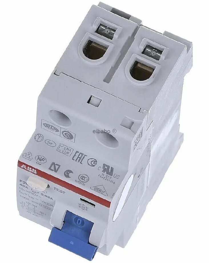 ABB F202 A-63/0,3 УЗО 2-x полюсное 63А 300 mA тип А 6кА 230/400В 2CSF202101R3630 в Москве