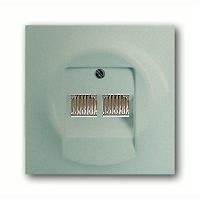 Розетка телефонная двойная RJ11, ABB Impuls, шампань металлик 2CKA000230A0243 + 2CKA001753A9038