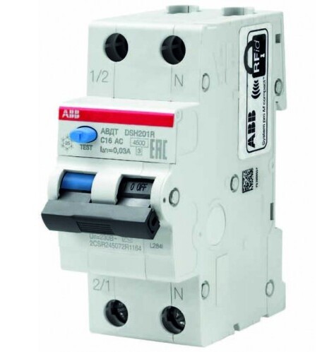 ABB DS201 Дифференциальный автомат. выкл. 1P+N C10, 10mA 6kA (АС) в Москве