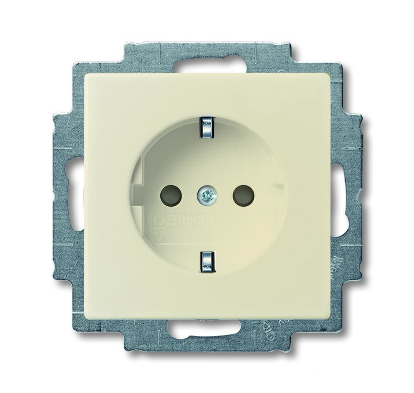Розетка с заземлением с безвинтовыми зажимами 16А, ABB Basic 55, слоновая кость 2CKA002011A3857