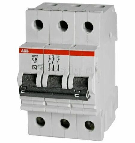 ABB S203 2CDS273001R0971 Автоматический выключатель трехполюсный 1.6А (25 кА, D) в Москве