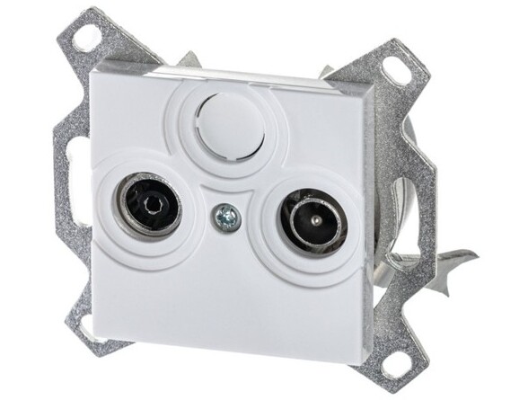 ABB Levit 2CHH080300A4003 Крышка двойной телевизионной розетки (TV/Radio, белый/белый) в Москве