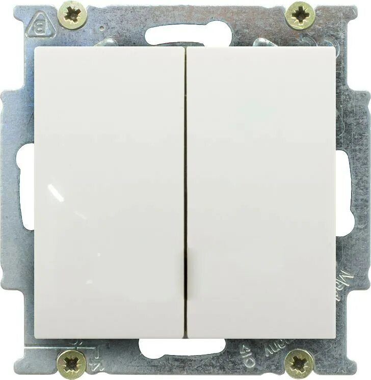 ABB Basic55 2CKA001012A2171 Переключатель двухклавишный (10 А, под рамку, скрытая установка, шампань) в Москве