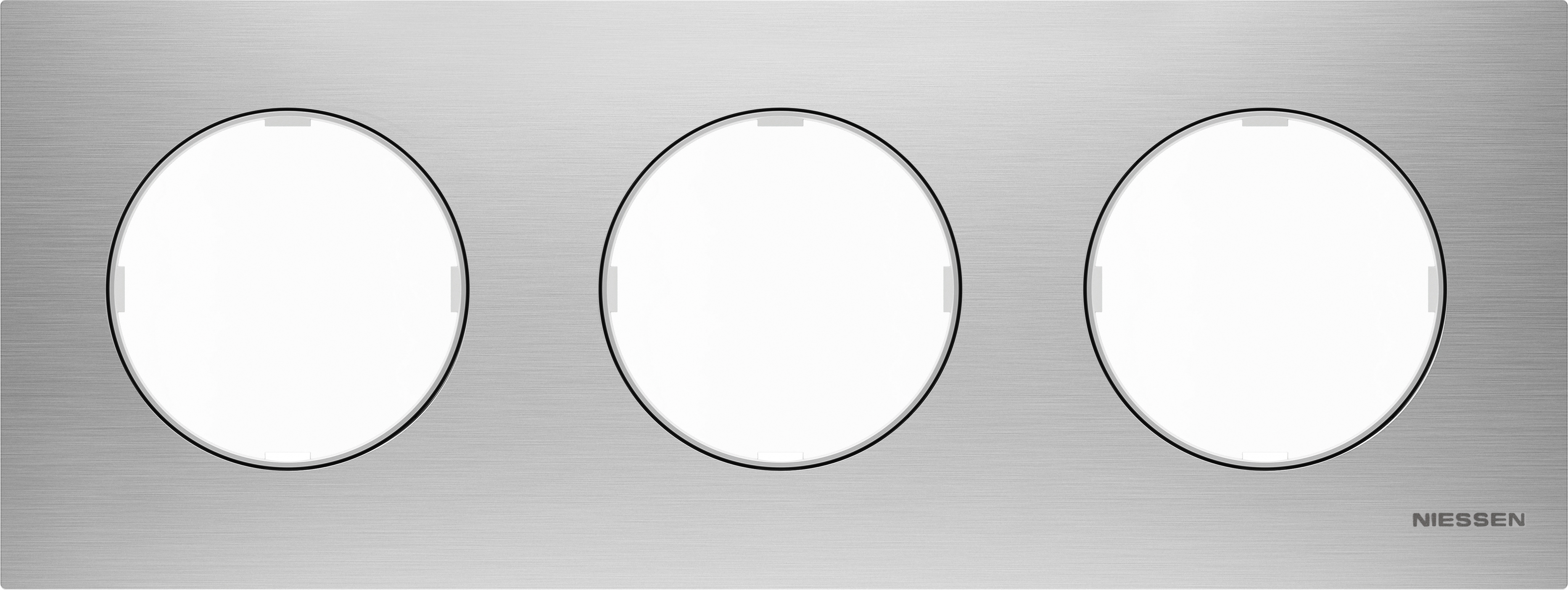 Рамка тройная ABB Skymoon, нержавеющая сталь 2CLA867300A4001