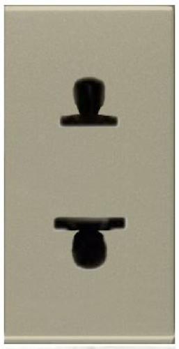 Розетка без заземления (узкая, 1 модуль) 16А ABB Zenit (шампань) 2CLA213500N1901