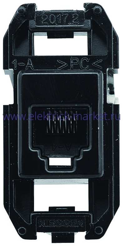 ABB Niessen Tacto Разъем RJ12, 6 контактов, категория 3 Черный в Москве