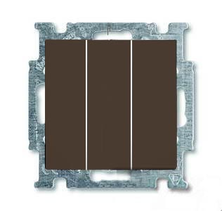 Выключатель трехклавишный ABB Basic 55, шато-черный 2CKA001012A2173