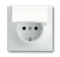 Розетка с заземлением с откидной крышкой 16 А / 250 В~ ABB Impuls, альпийский белый 2CKA002018A0992