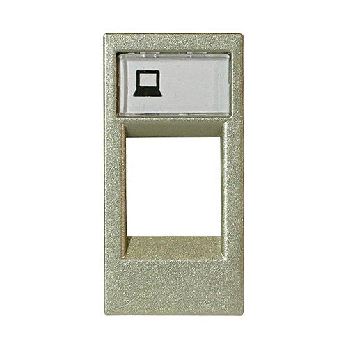 Розетка компьютерная 8 контактов (узкая, 1 модуль), категория 5E Zenit (шампань) 2CLA211810N1901 + 2CLA201850A1001