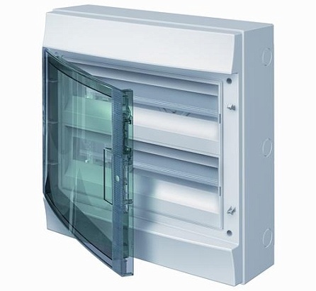 ABB Mistral65 Бокс настенный с клеммным блоком с дымчатой дверцей 430x435x155, 2ряда/36мод GWT650, IP65 / серый 1SLM006501A1205 в Москве