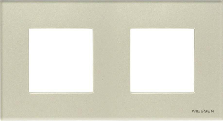 Рамка на 2 поста ABB Zenit, немецкий стандарт (жемчужное стекло) 2CLA227190N1001 + 2CLA227190N1001 + 2CLA227200N3501