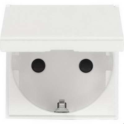 Розетка с заземлением с крышкой и защитными шторками ABB Zenit (Белый) 2CLA228810N1101