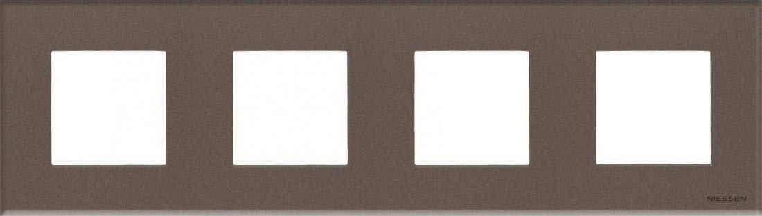 Рамка на 4 поста ABB Zenit, немецкий стандарт (кофейное стекло) 2CLA227190N1001 + 2CLA227190N1001 + 2CLA227190N1001 + 2CLA227190N1001 + 2CLA227400N3701