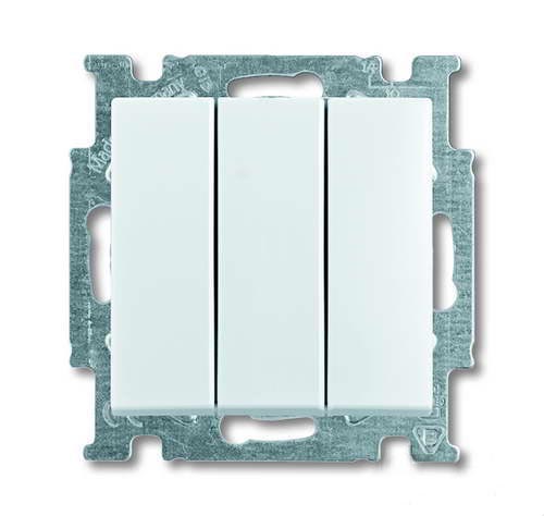 Выключатель трехклавишный ABB Basic 55, альпийский белый 2CKA001012A2155