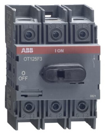 Рубильник OT100F3 до 100А 3х-полюсный для установки на DIN-рейку с рукояткой (1SCA105004R1001) ABB тип: рубильник, количество полюсов: 3, номинальное напряжение: 690 в Москве