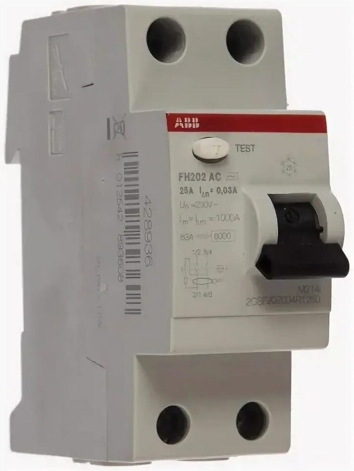 ABB Basic M BMF412 AC 2P 40A 30mA Выключатель диффер. тока (УЗО) 30мA тип 2CSF602041R1400 FH202AC УЗО 63A (AC) в Москве