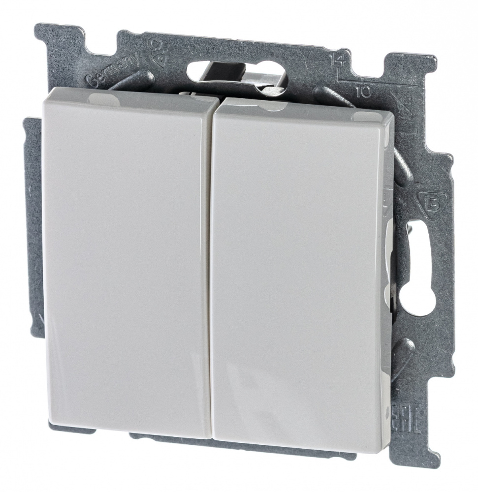ABB BJB Basic 55 Белый Выключатель 2-клавишный с подсветкой 2CKA001012A2154 в Москве