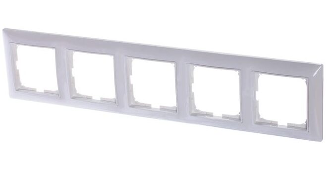 ABB Basic55 2CKA001725A1483 Рамка 5-постовая (альпийский белый) в Москве